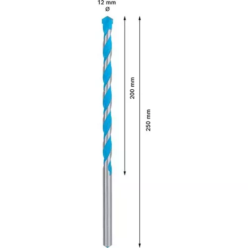 Víceúčelový vrták EXPERT CYL-9 MultiConstruction, 12 × 200 × 250 mm BOSCH 2608901486