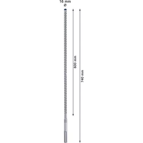 Vrták do kladiv EXPERT SDS max-8X, 16 × 600 × 740 mm BOSCH 2608900216