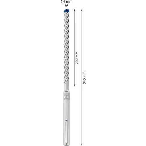 Vrták do kladiv EXPERT SDS max-8X, 14 × 200 × 340 mm BOSCH 2608900207