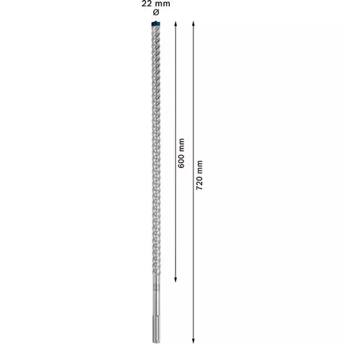 Vrták do kladiv EXPERT SDS max-8X, 22 × 600 × 720 mm BOSCH 2608900235