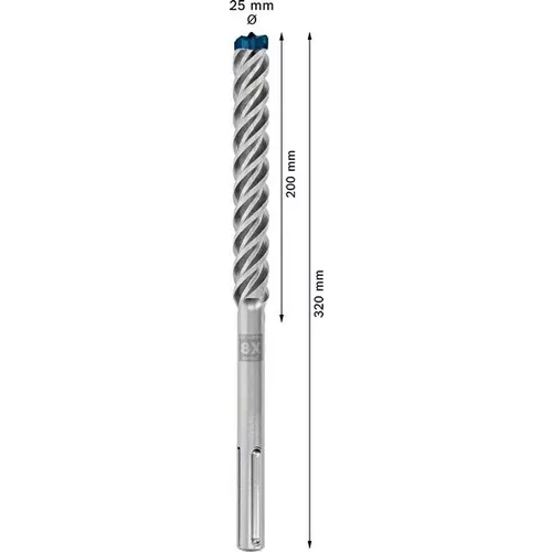 Vrták do kladiv EXPERT SDS max-8X, 25 × 200 × 320 mm BOSCH 2608900240