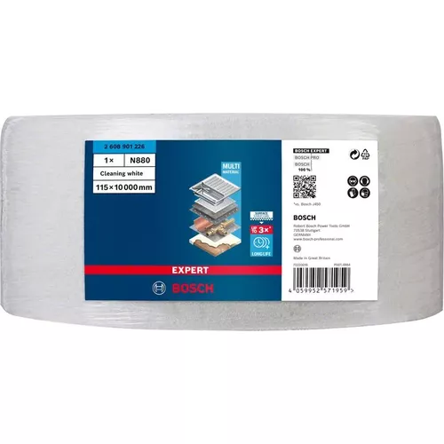 Rounová role EXPERT N880 pro ruční broušení 115 mm × 10 m, čištění BOSCH 2608901226