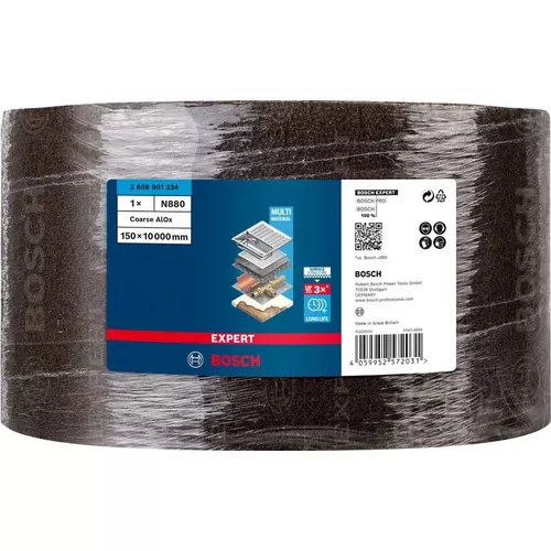 Role rouna EXPERT N880 pro ruční broušení 150 mm × 10 m, Coarse A BOSCH 2608901234