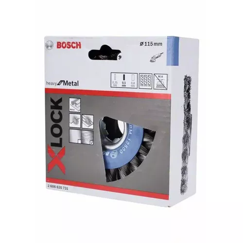 Kotoučový drátěný kartáč systému X-LOCK, copánkový, 115, ocel  BOSCH 2608620731