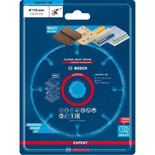 Řezné kotouče EXPERT Carbide Multi Wheel 115 mm, 22,23 mm BOSCH 2608901188