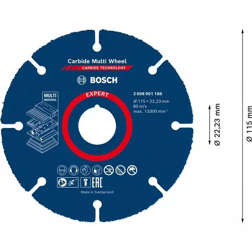 Řezné kotouče EXPERT Carbide Multi Wheel 115 mm, 22,23 mm BOSCH 2608901188