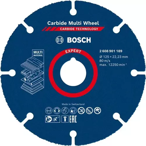 Řezné kotouče EXPERT Carbide Multi Wheel 125 mm, 22,23 mm BOSCH 2608901189