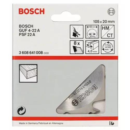 Kotoučová fréza, 8, 20 mm, 4 mm  BOSCH 3608641008