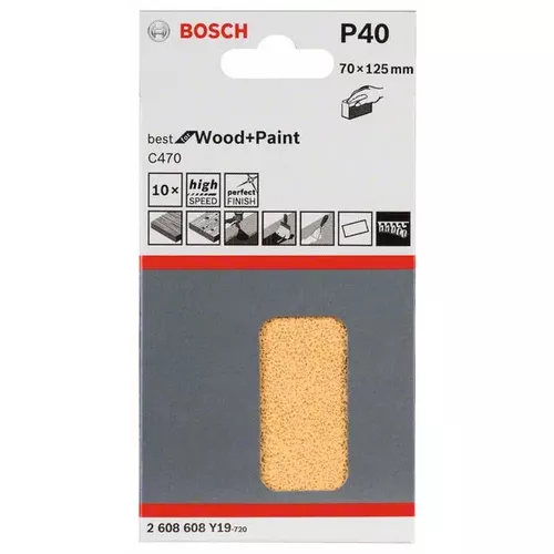 Brusný papír C470, balení 10 ks  BOSCH 2608608Y19