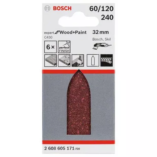 Brusný papír C430, balení 6 ks BOSCH 2608605171