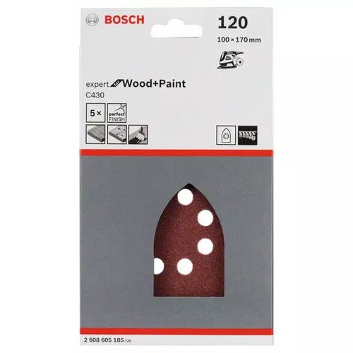 5dílná sada brusných papírů C430 BOSCH 2608605185