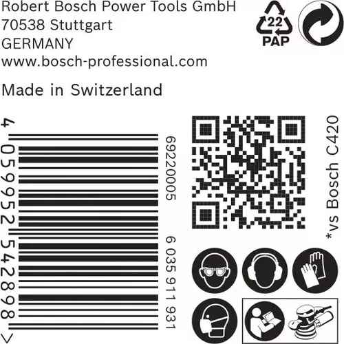 Brusné papíry EXPERT C470 bez otvorů pro úhlové brusky a vrtačky 125 mm, P40 50 ks BOSCH 2608900951