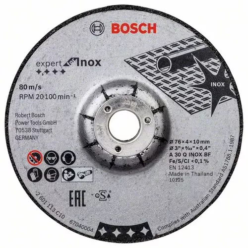 Brusný kotouč 76 × 4 × 10 mm, 2 ks, Expert for INOX  BOSCH 2608601705