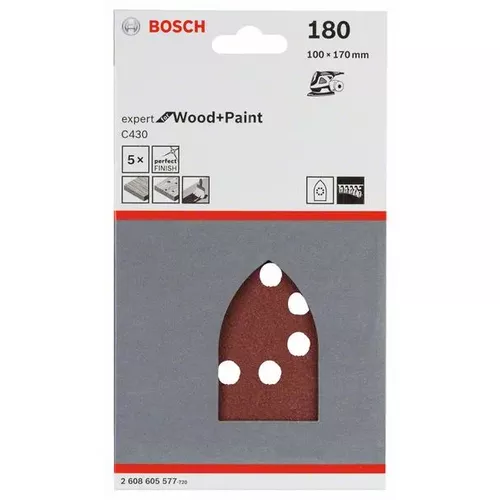 5dílná sada brusných papírů C430 BOSCH 2608605577