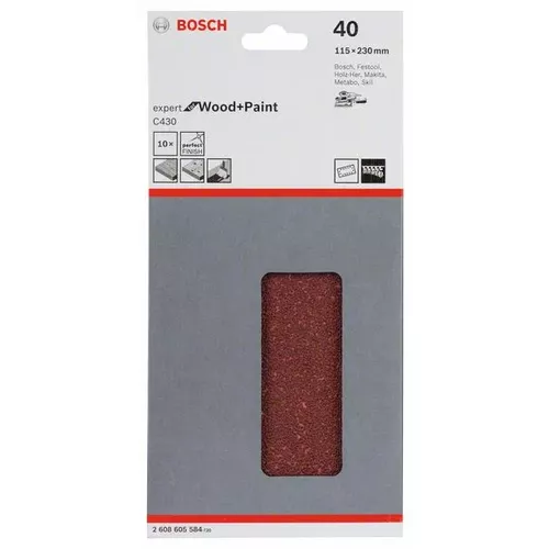 Brusný papír C430, balení 10 ks  BOSCH 2608605584