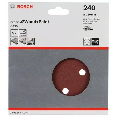 Brusný papír C430, balení 5 ks  BOSCH 2608605722