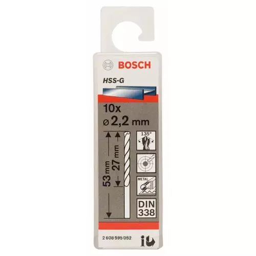 Vrtáky do kovu HSS-G, DIN 338  BOSCH 2608595052