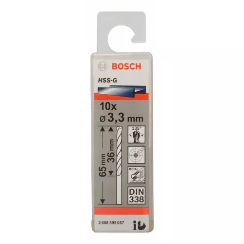 Vrtáky do kovu HSS-G, DIN 338  BOSCH 2608595057