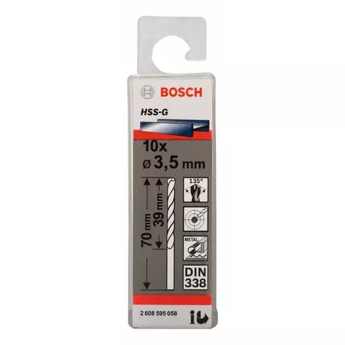 Vrtáky do kovu HSS-G, DIN 338  BOSCH 2608595058