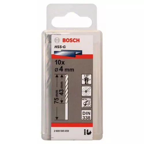 Vrtáky do kovu HSS-G, DIN 338  BOSCH 2608595059