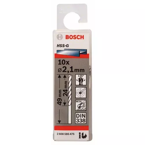 Vrtáky do kovu HSS-G, DIN 338  BOSCH 2608585475