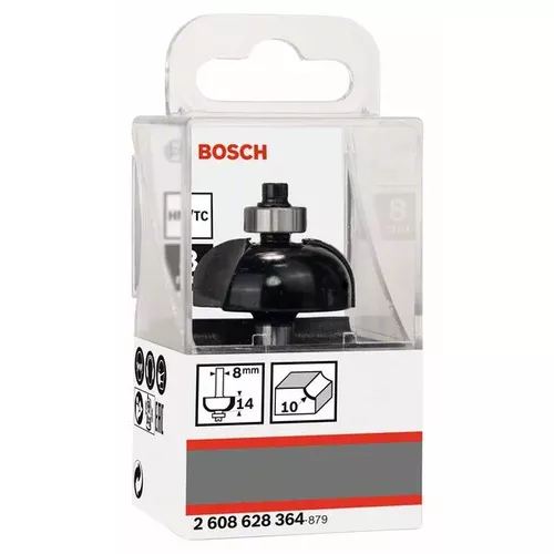 Dlabací fréza s kuličkovým ložiskem, 8 mm, R1 10 mm, D 32,7 mm, L 14 mm, G 55 mm  BOSCH 2608628364