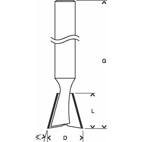 Rybinová fréza, 8 mm, D1 14 mm, L 14 mm, G 55 mm, 15°  BOSCH 2608628408