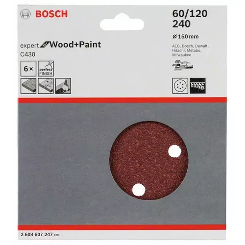 Brusný papír C430, balení 6 ks  BOSCH 2608607247