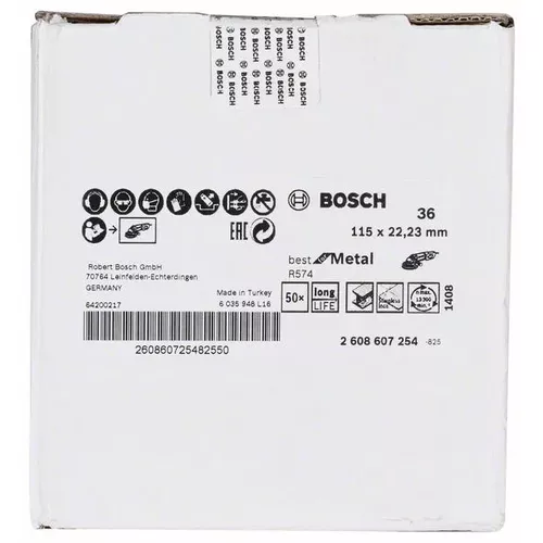 Fíbrový brusný kotouč R574, Best for Metal  BOSCH 2608607254