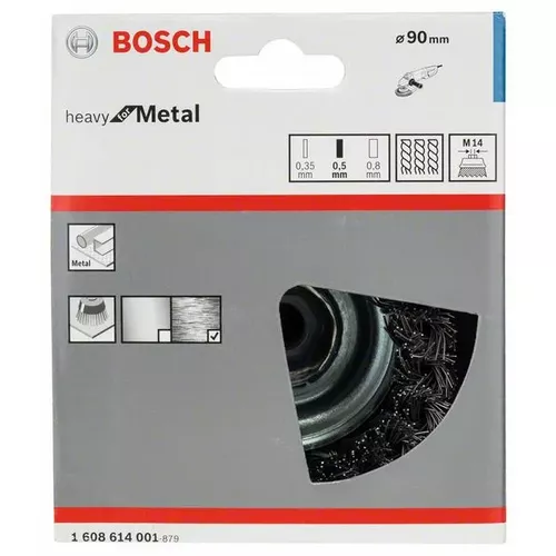 Splétaný hrncový kartáč 90 mm, ocel  BOSCH 1608614001