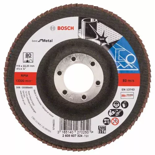 Lamelový brusný kotouč X571, Best for Metal  BOSCH 2608607324