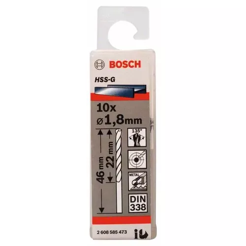 Vrtáky do kovu HSS-G, DIN 338  BOSCH 2608585473