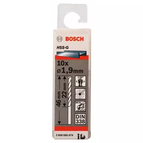 Vrtáky do kovu HSS-G, DIN 338  BOSCH 2608585474