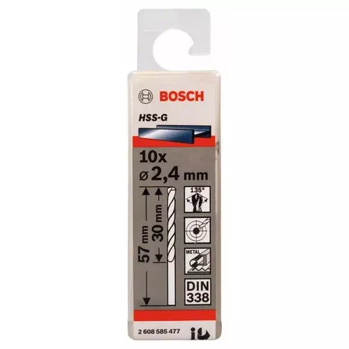 Vrtáky do kovu HSS-G, DIN 338  BOSCH 2608585477