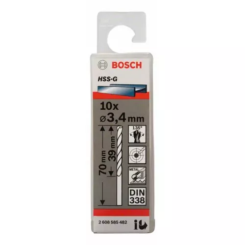 Vrtáky do kovu HSS-G, DIN 338  BOSCH 2608585482