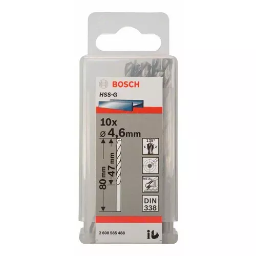 Vrtáky do kovu HSS-G, DIN 338  BOSCH 2608585488