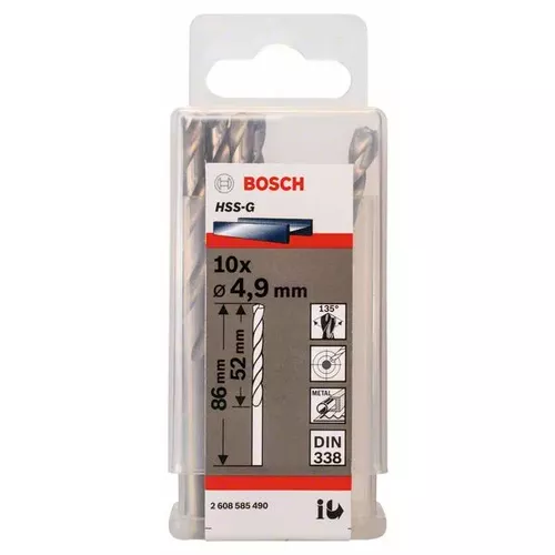 Vrtáky do kovu HSS-G, DIN 338  BOSCH 2608585490