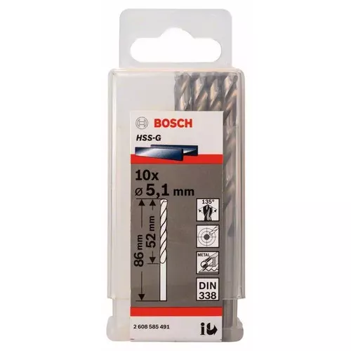 Vrtáky do kovu HSS-G, DIN 338  BOSCH 2608585491