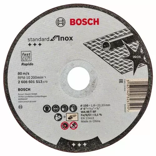 Dělicí kotouč rovný Standard for Inox BOSCH 2608601513