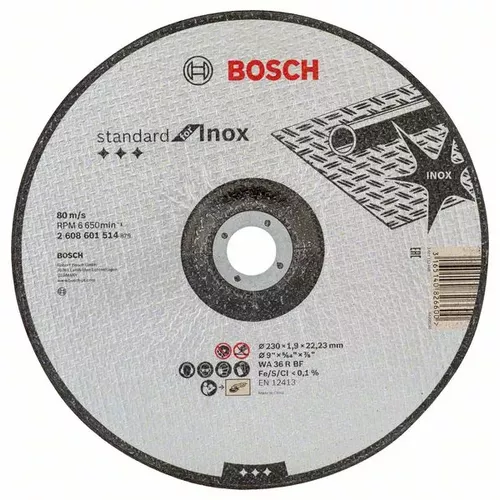 Dělicí kotouč profilovaný Standard for Inox BOSCH 2608601514