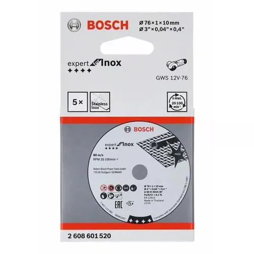 Řezný kotouč Expert for Inox 5 ks × 76 × 1 × 10 mm  BOSCH 2608601520