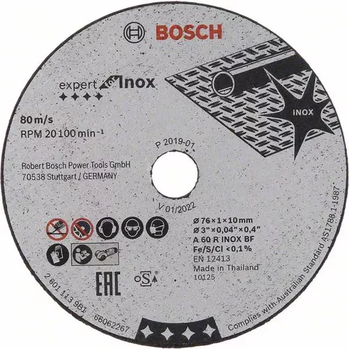 Řezný kotouč Expert for Inox 5 ks × 76 × 1 × 10 mm  BOSCH 2608601520