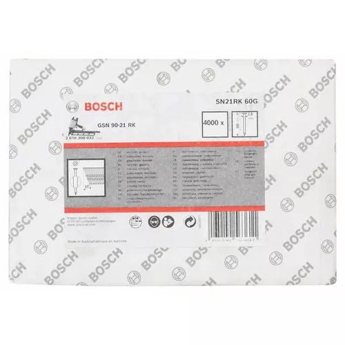 Hřebíky s kulatou hlavou v pásu SN21RK 60G BOSCH 2608200032