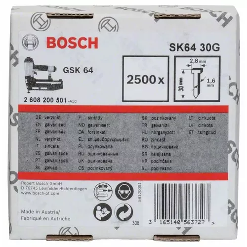 Hřeb se zápustnou hlavou SK64 30G BOSCH 2608200501