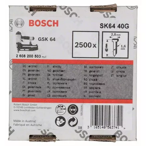 Hřeb se zápustnou hlavou SK64 40G BOSCH 2608200503