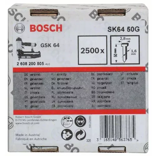 Hřeb se zápustnou hlavou SK64 50G BOSCH 2608200505