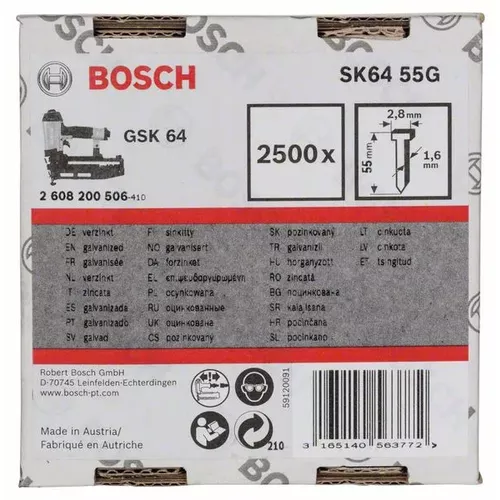 Hřeb se zápustnou hlavou SK64 55G BOSCH 2608200506