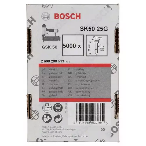 Hřeb se zápustnou hlavou SK50 25G BOSCH 2608200513