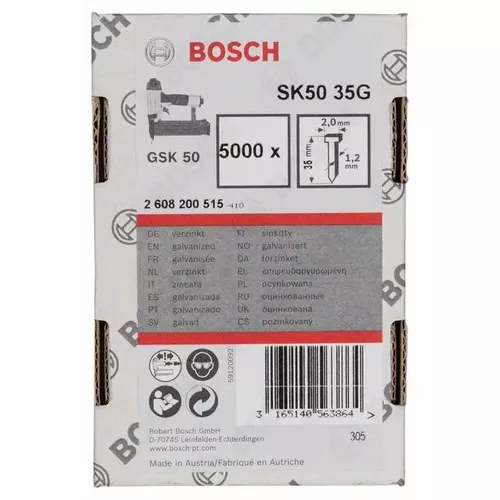 Hřeb se zápustnou hlavou SK50 35G BOSCH 2608200515