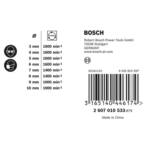 Sada spirálových vrtáků s centrovacím hrotem Robust Line 3–10 mm, 8 kusů  BOSCH 2607010533